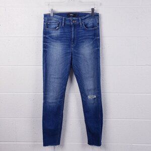 Hudson Nico Super Skinny Distressed High Rise‎ Denim Blue Jeans Women's Size 30